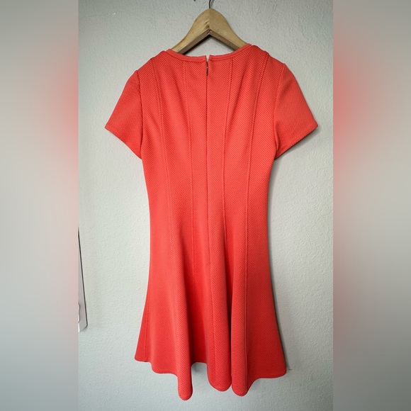 Rebecca Taylor Knit Pique Coral Fit and Flare Mini Dress - Picture 8 of 15